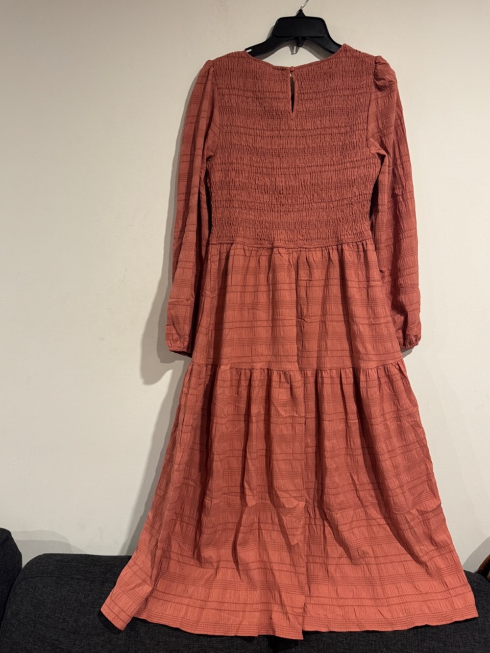 Women’s Boho Maxi Dress Smocked Tiered Puff Sleeve A-Line Fall Party Wedding M - Picture 16 of 16